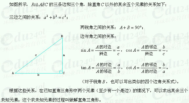 【江苏成人高考】复习资料理科数学--解三角形